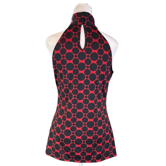 I•N•C Women’s High Neck Halter top - Medium - NWT - Black/Red - Picture 3 of 8